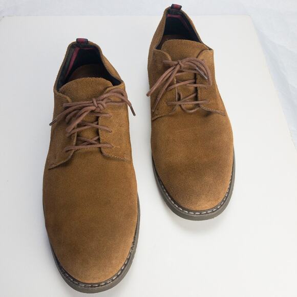 Timberland Suede Oxford Shoes Men’s 12 Tan Grip Sole Almond Toe Comfort Insole - Picture 5 of 13